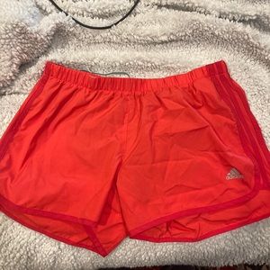 Adidas red shorts L 4”